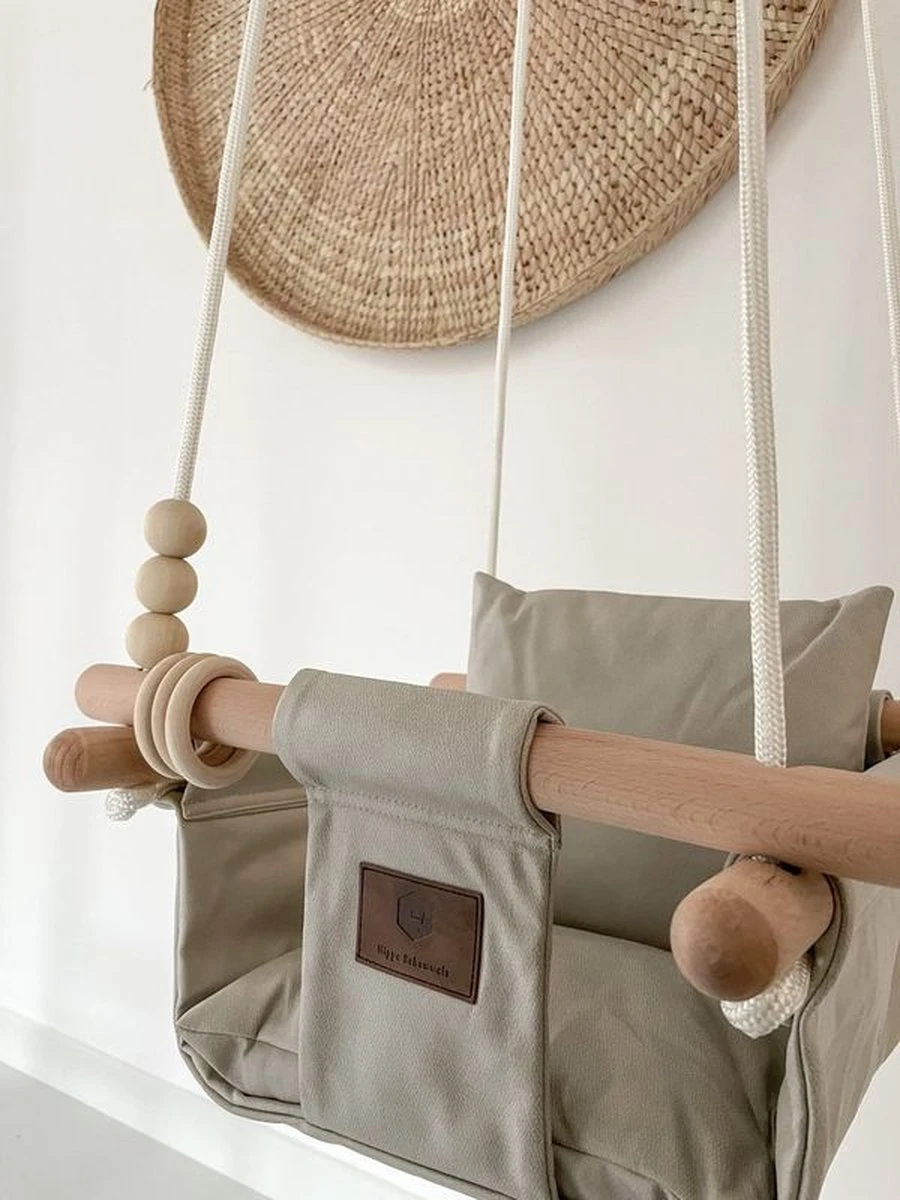 Baby / Kinder Schommel Voor Binnen Of Buiten! - Luxe Baby Swing Off-White - Schommelstoel Inclusief Zachte Kussens En Bevestigingsmaterialen 10 Baby / Kinder Schommel Voor Binnen Of Buiten! - Luxe Baby Swing Off-White - Schommelstoel Inclusief Zachte Kussens En Bevestigingsmaterialen - Afbeelding 8