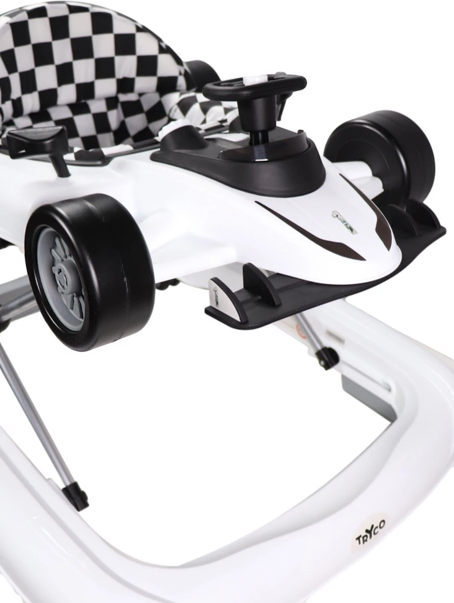 Tryco F1 Racer Loopstoel - 2-in-1 Loopstoel En Loopwagen - Wit - Met Geluid 14 Tryco F1 Racer Loopstoel - 2-in-1 Loopstoel En Loopwagen - Wit - Met Geluid - Afbeelding 12