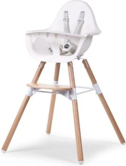 Childhome Childwood Evolu 2 - Kinderstoel 2 In 1 Met Beugel - Naturel/Wit