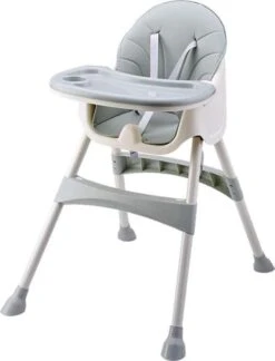 Buxibo 2in1 Baby Kinderstoel - Verstelbare Poten - Afneembare Dienblad - Eetstoel/Kinderstoeltje/Newborn - 92x62x77cm - Grijs -Stokke Verkoop 916x1200