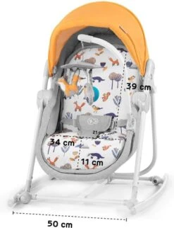 Kinderkraft Nola 5in1 Wieg - Wipstoel - Schommelstoel Peony Rose -Stokke Verkoop 921x1200