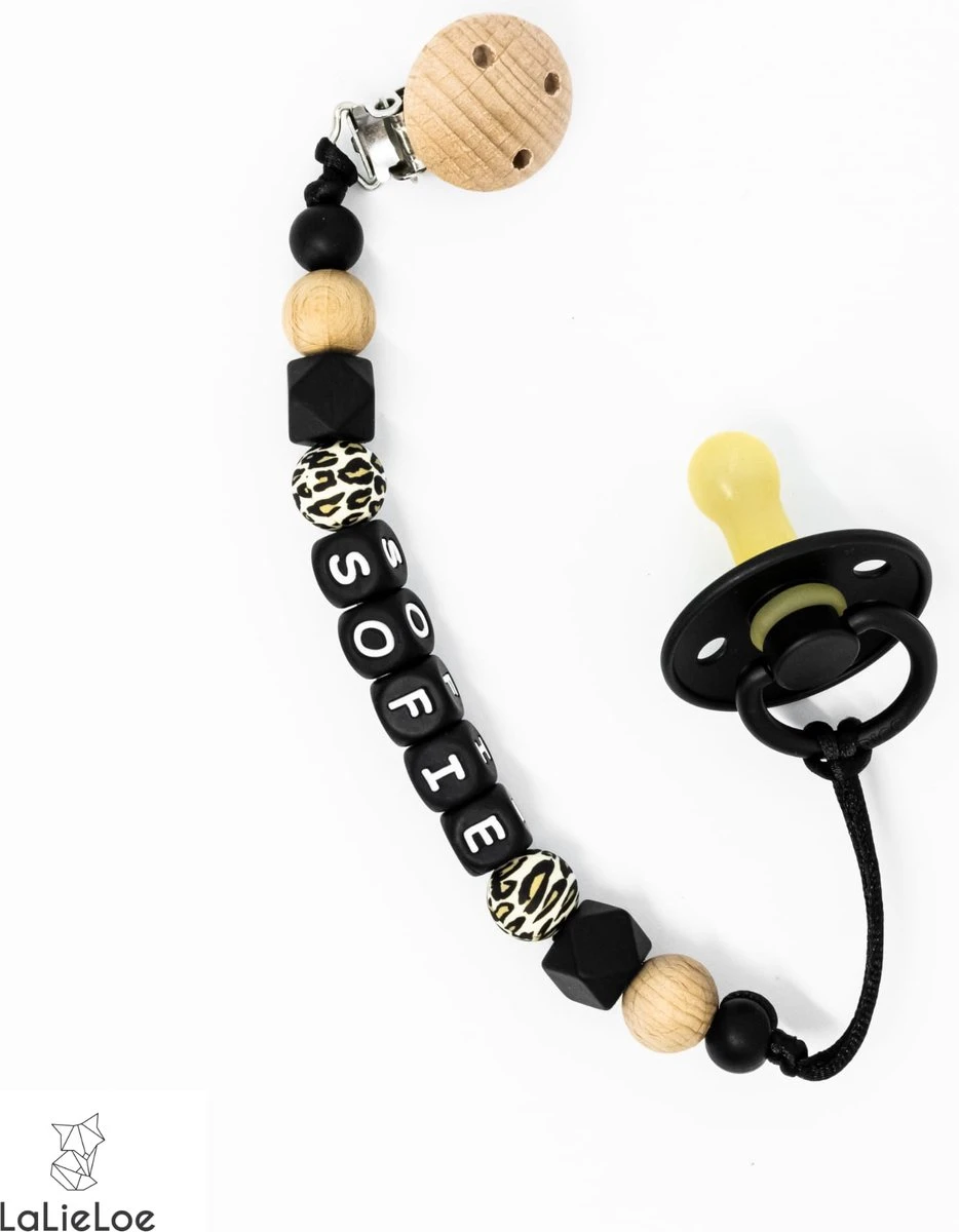 Speenkoord Met Naam Lalieloe - Speenhouder - Kraamcadeau - Speenketting - Leopard 3 Speenkoord Met Naam Lalieloe - Speenhouder - Kraamcadeau - Speenketting - Leopard