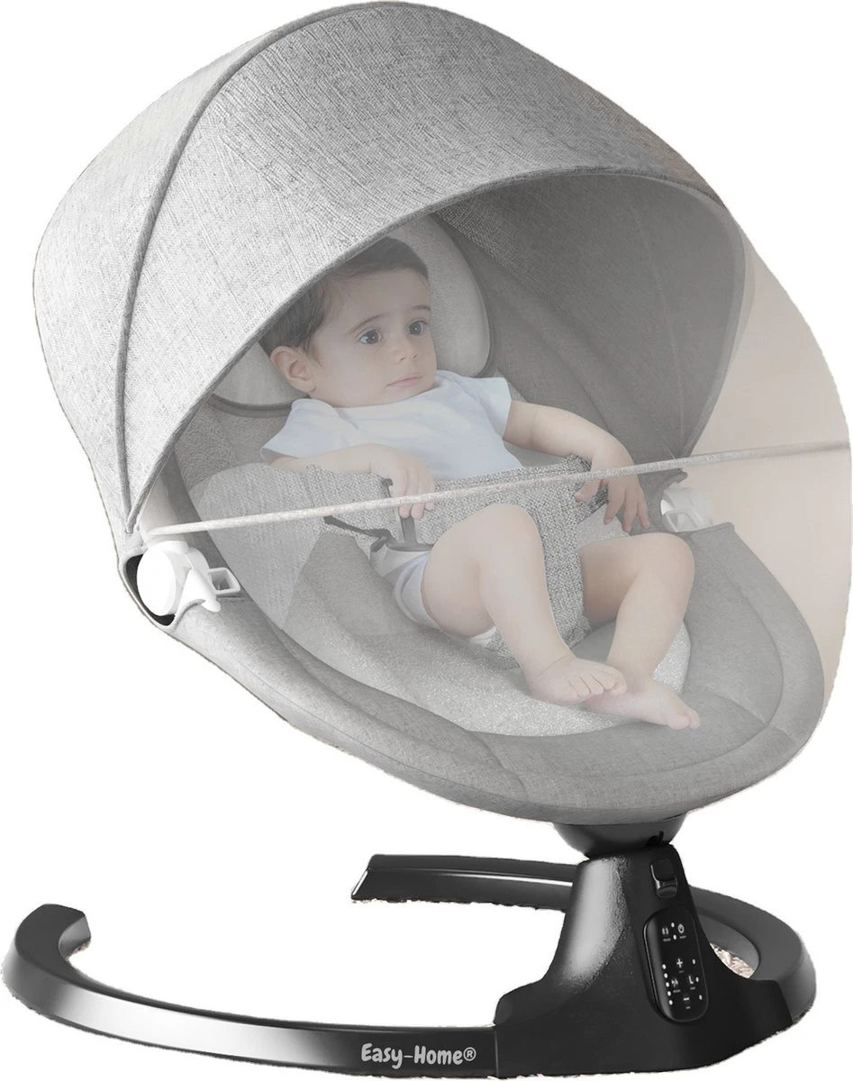 Merkloos Easy-Home® - Elektrische Wipstoel - Babyschommel - Baby Swing - Incl Tafel - Bluetooth - White Noise - 20kg 10 Merkloos Easy-Home® - Elektrische Wipstoel - Babyschommel - Baby Swing - Incl Tafel - Bluetooth - White Noise - 20kg - Afbeelding 8