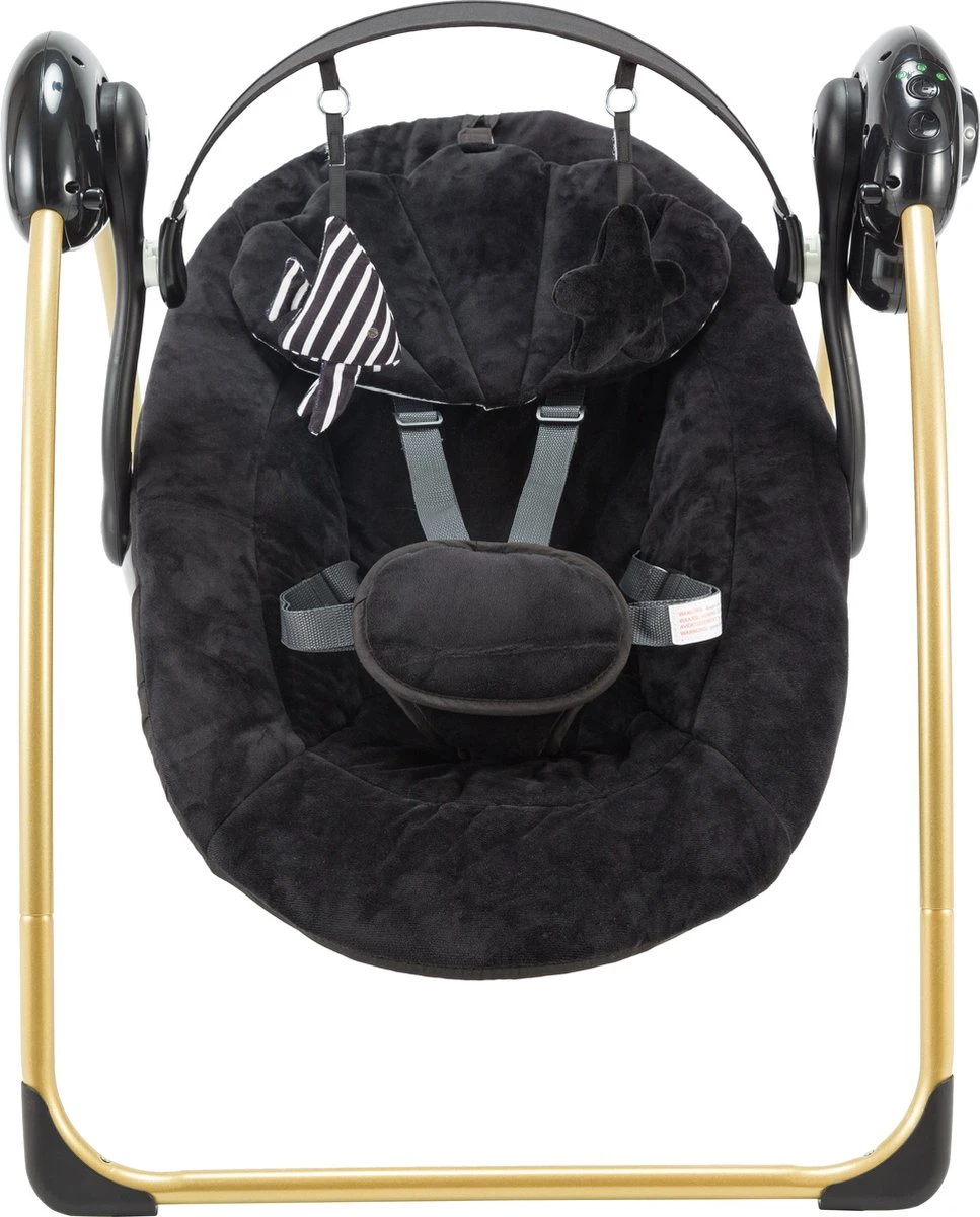 X Adventure Baby Swing Elektrisch & Portable - Black & Gold 7 X Adventure Baby Swing Elektrisch & Portable - Black & Gold - Afbeelding 5