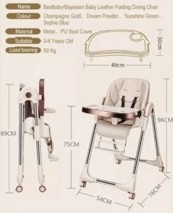 Tissy® 2 In 1 Eetstoel / Kinderstoel – Bruin/Beige – Inklapbare Eetstoel Met Speeltafel -Stokke Verkoop 971x1200 2