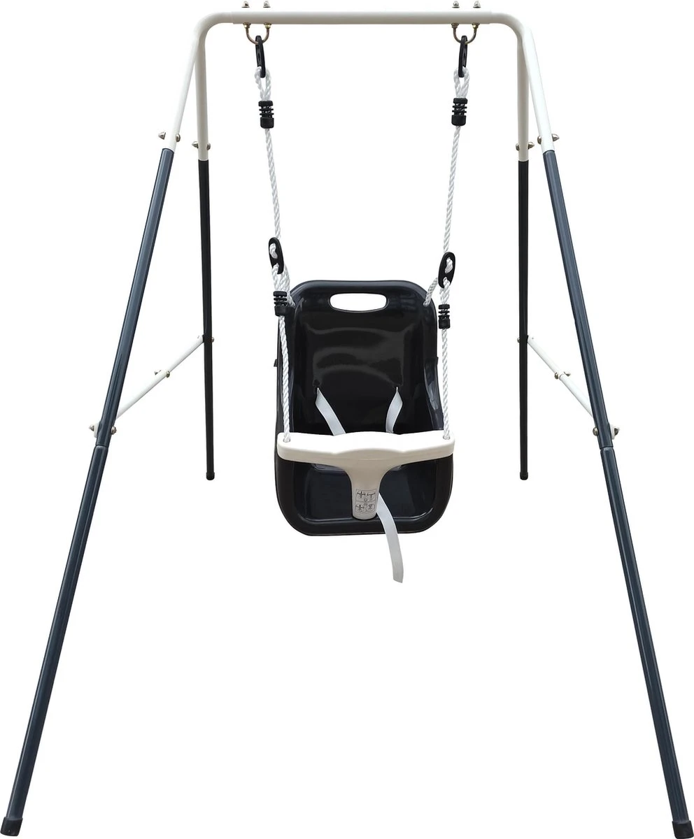 AXI Metalen Baby Schommel Met Zitje Antraciet/créme - Vrijstaande Schommelset Voor Binnen En Buiten 3 AXI Metalen Baby Schommel Met Zitje Antraciet/créme - Vrijstaande Schommelset Voor Binnen En Buiten